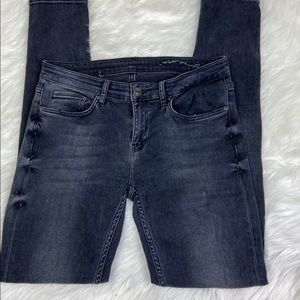 Zara Women Jeans Sz 8 Light Washed Black Skinny